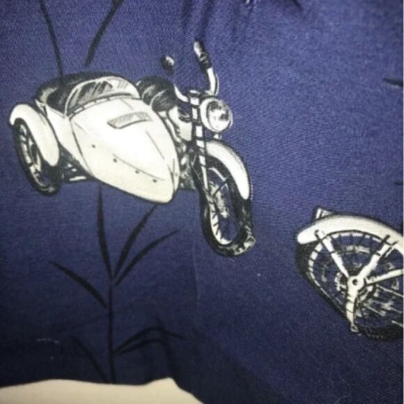 Men's Ky's Hawaiian Surfer Motorcycle Short Sleeve Button Down Shirt - Picture 6 of 12